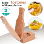 CHUJU New Design Ostonera Plantain Press Heart Shaped 2 in 1 Wooden Green Banana Smasher Maker Mold Kitchenware - Image 4